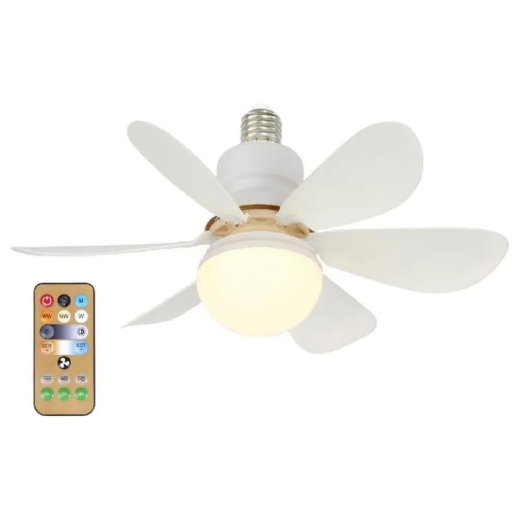 Ventilador De Teto De 3 modos Lâmpada Led Silenciosa Moderna