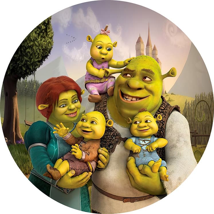 Capa Painel Redondo Temático Shrek Decorativo Aniversario Menino Festa Menina Evento Criança Fotografia Malha Sublimada