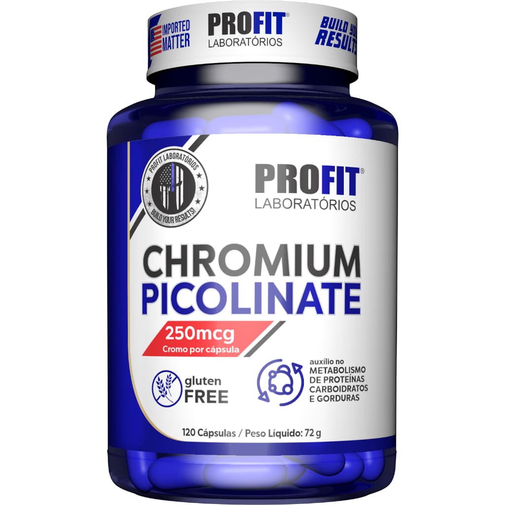 Picolinato De Cromo 120 Capsulas (250mcg) - Chromium Picolinate - Profit Laboratórios