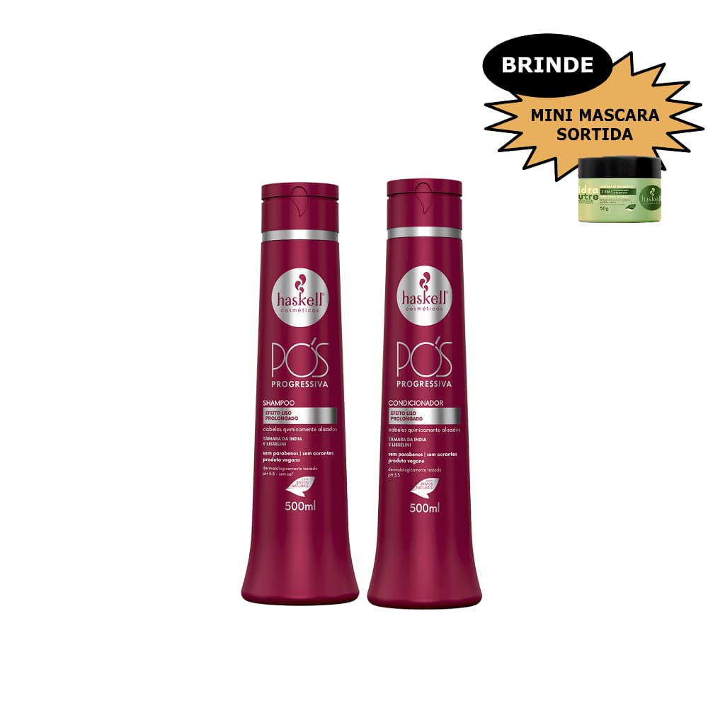 Kit Pós Progressiva Haskell Shampoo + Cond 500 ml