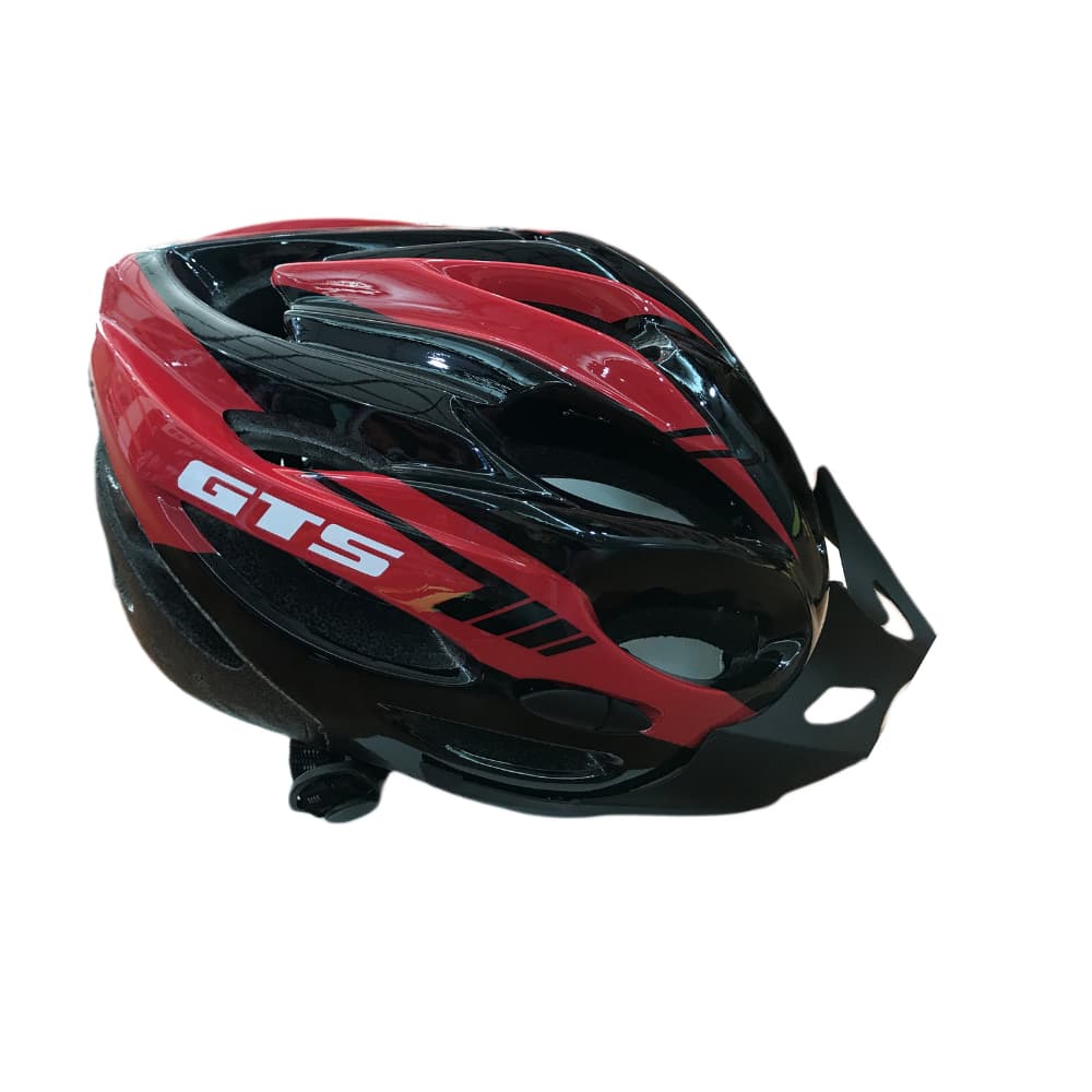 Capacete Ciclismo GTS  vermelho/Preto com Sinalizador Led ;Skate Patins Bike