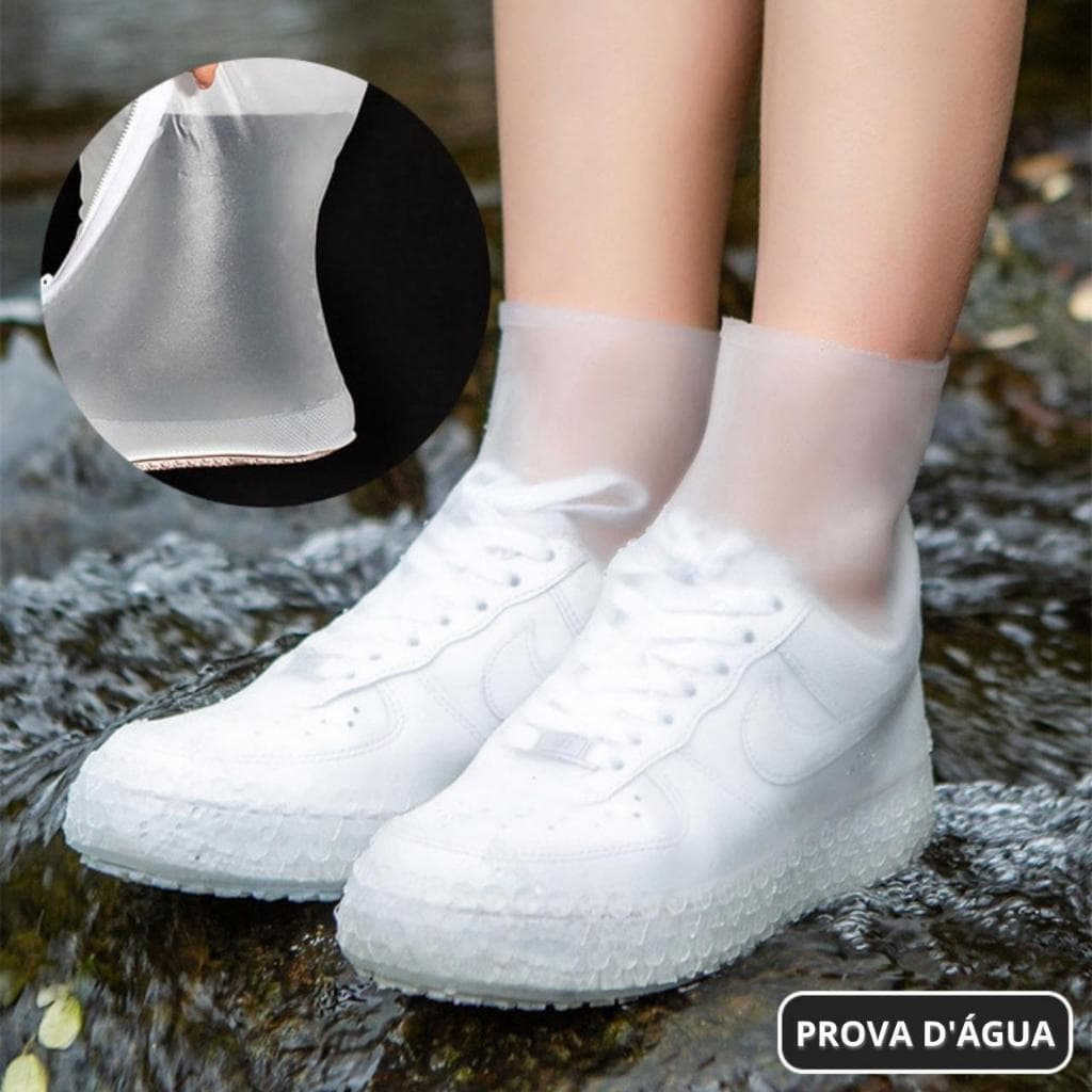 Capa Para Tênis Silicone Chuva Moto e Bike Sapato Com Cano Alto