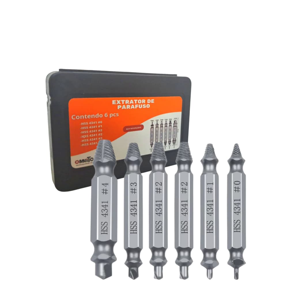 Kit 4 Extrator De Parafuso Quebrado E Danificado 3 A 12 Mm