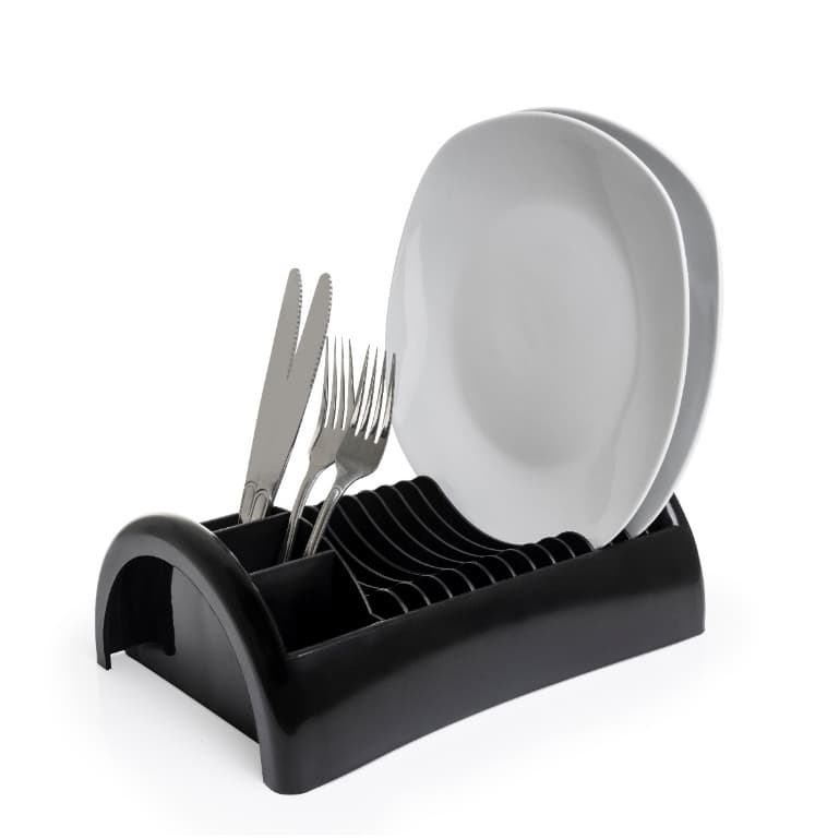 Escorredor Louça Secador Louca 12 Pratos Porta Talher Plastico Cozinha Lancamento Preto