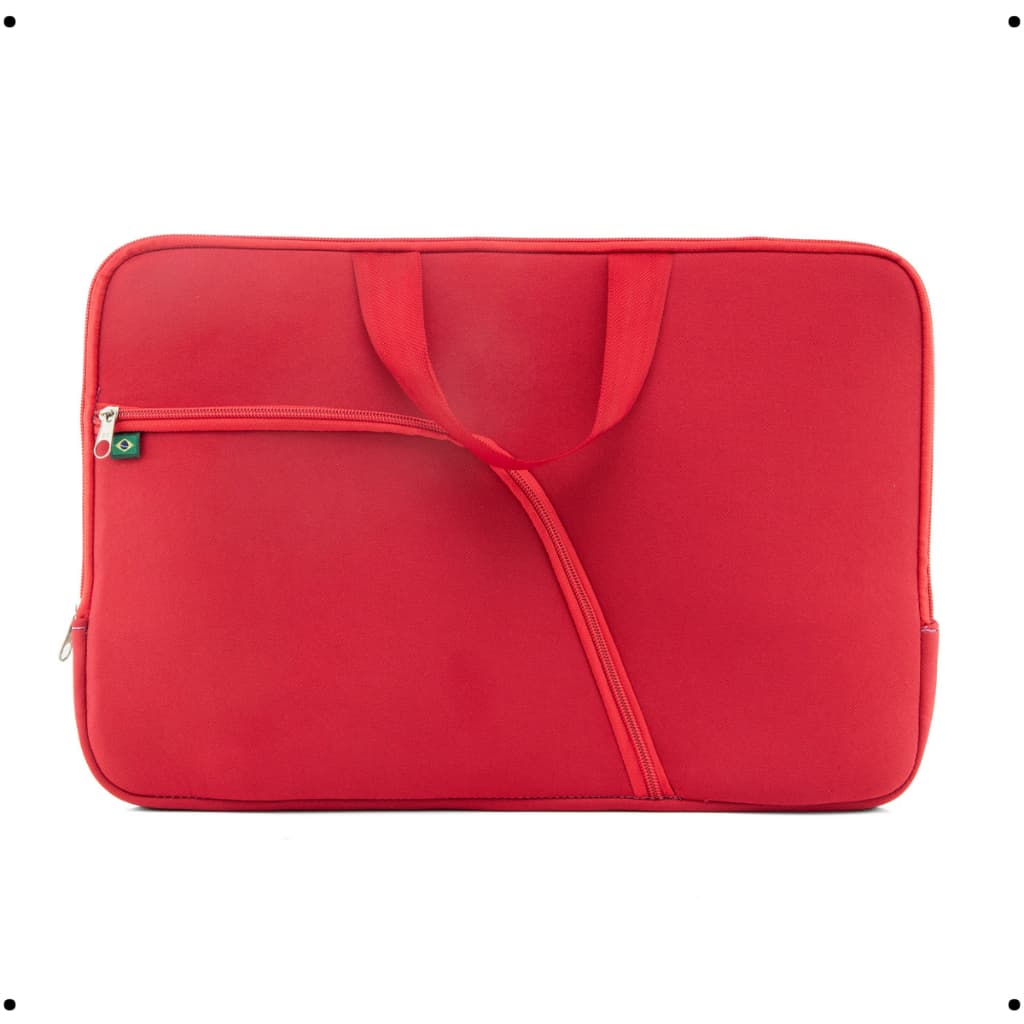 Capa Notebook Case 15.6 Pasta Vermelha Resistente C/ Alça Impermeável Bolso Externo Com Zíper