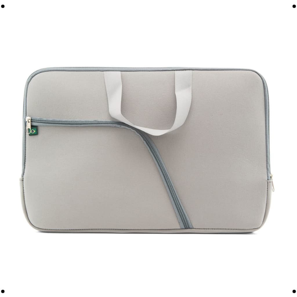Capa Case Notebook Pasta 15.6 Cinza Impermeável C/Alça Resistente Zíper Bolso Externo