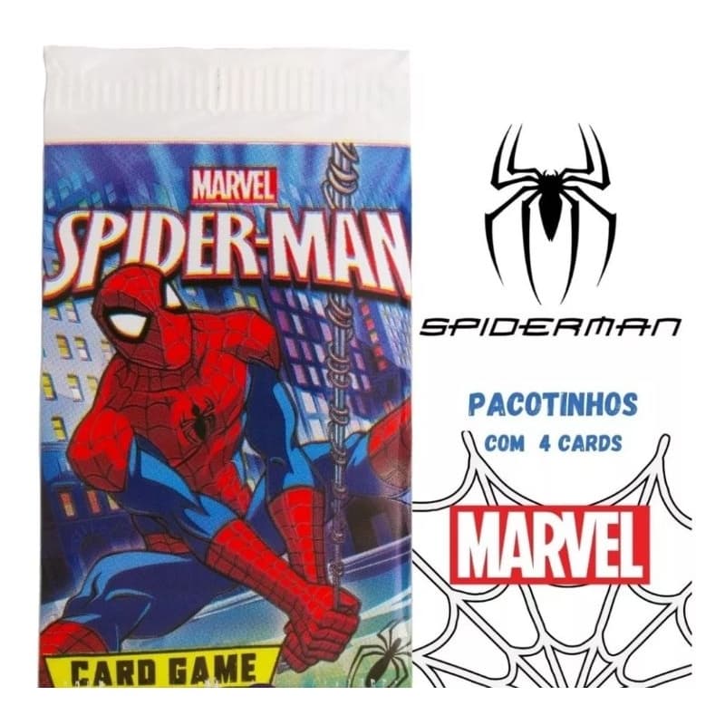 Kit 60 Cartinhas Homem Aranha 15 Pacotinhos Spider Man Card Game