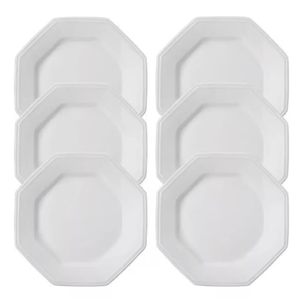 Kit 12 Pratos Rasos Prisma Porcelana Schmidt 1a