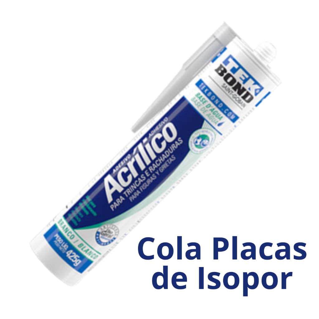 Cola Placa de Isopor Telhado Amianto e Zinco Poliestireno Molduras Rodapé Sanca Gesso
