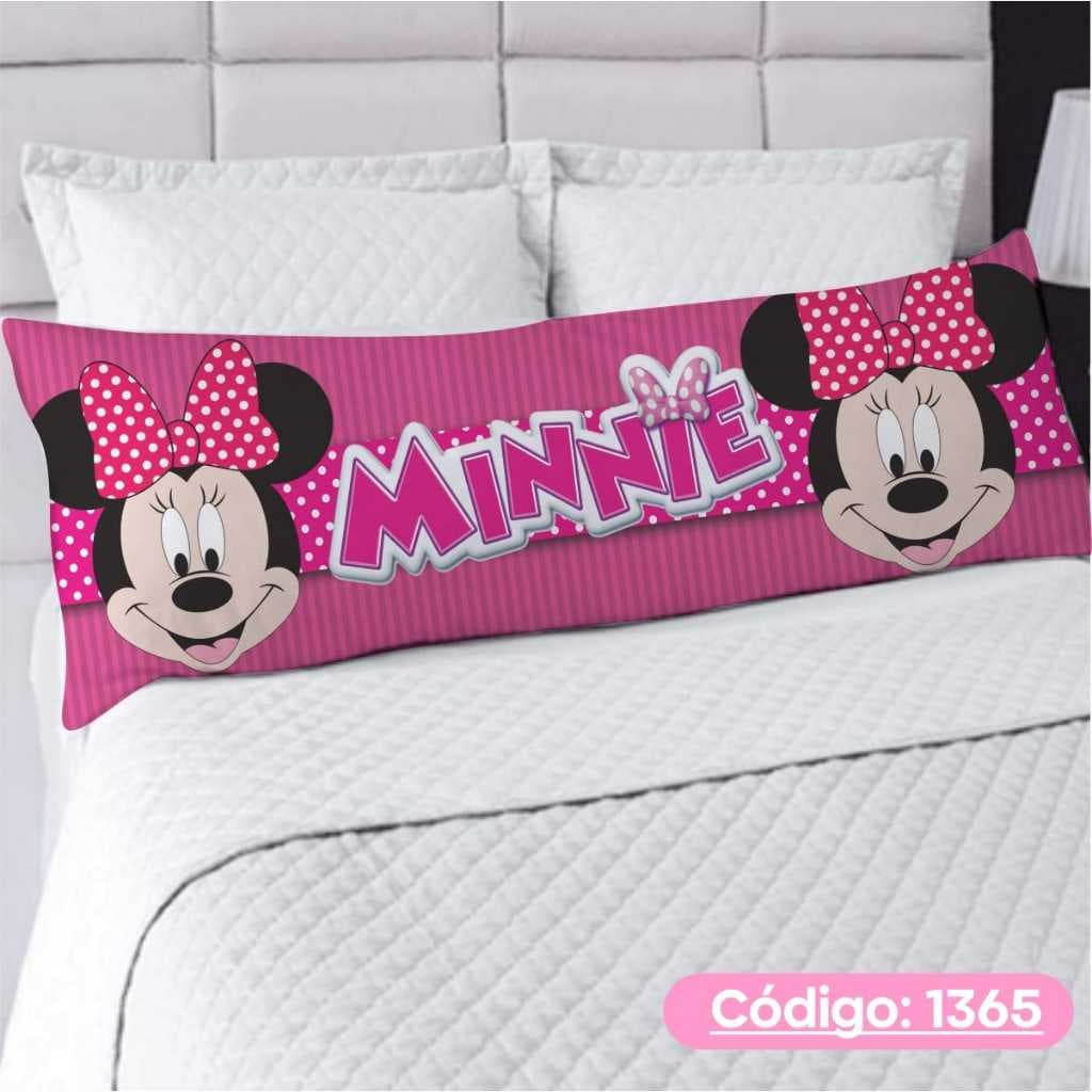 Travesseiro De Corpo Com Fronha Xuxão Fibra de Silicone Personalizado 1.25x0.45cm Minie Mickey