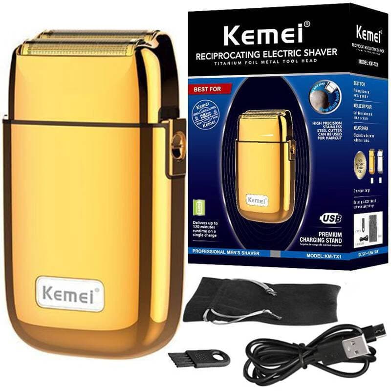 Barbeador Kemei KM-TX1 dourado ou prata110V/240V