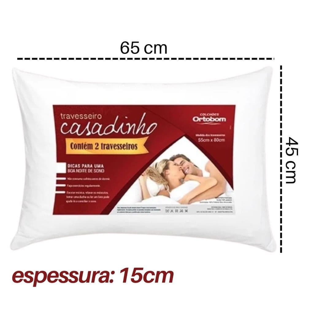 Kit 2 Travesseiros Casadinho Ortobom Microfibra 2 Unidades