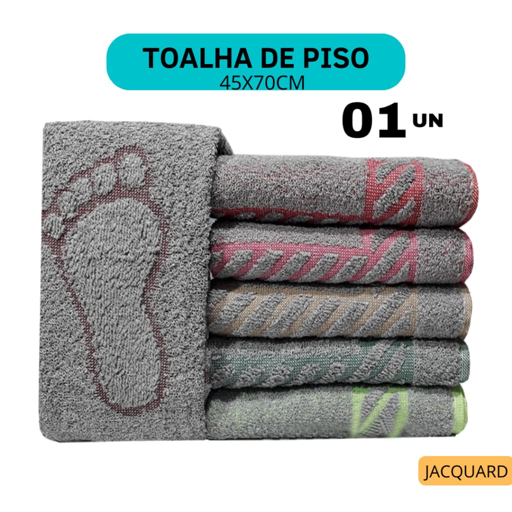 Toalha de Piso Tapete para Banheiro Luxo Grosso Grande 45x70cm 585gr/m²