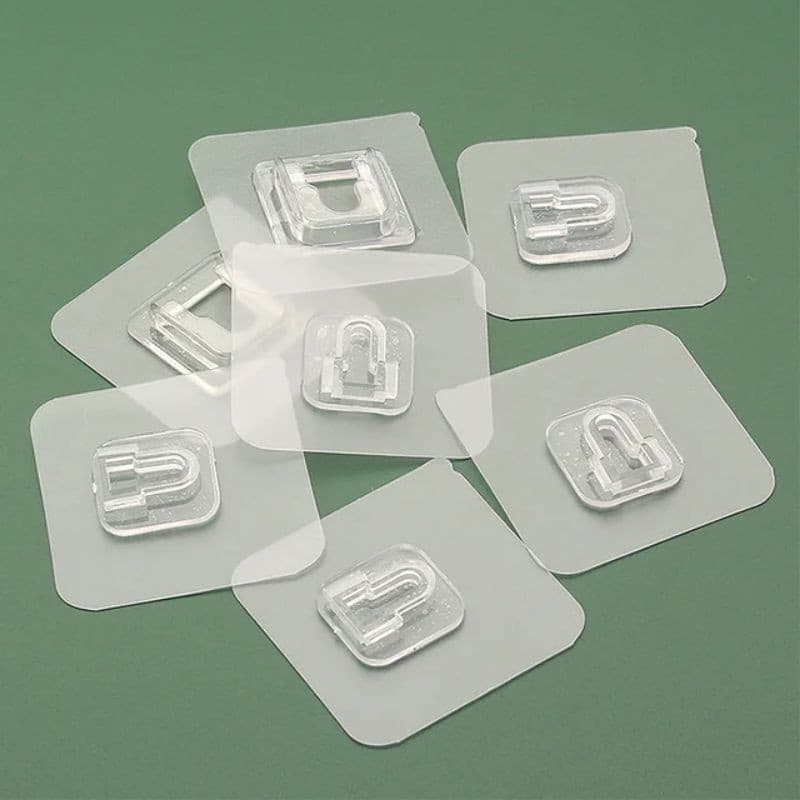 Gancho Adesivo Parede Kit Macho Fêmea Dupla Face Transparente Pendurar Multiuso