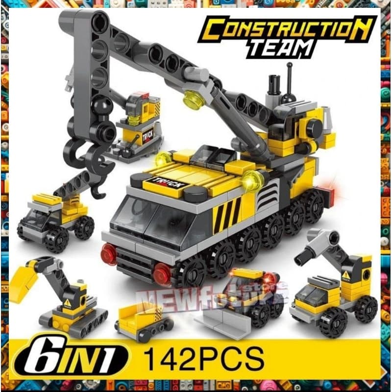 CARRINHO BRINQUEDO DE MONTAR E CONSTRUIR BLOCO COM 142 PEÇAS