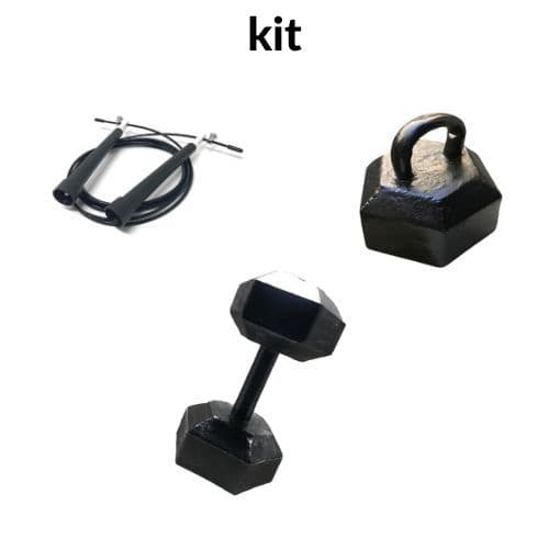 Kit de musculação - Kit para treino em casa - Kettlebell + corda de aço