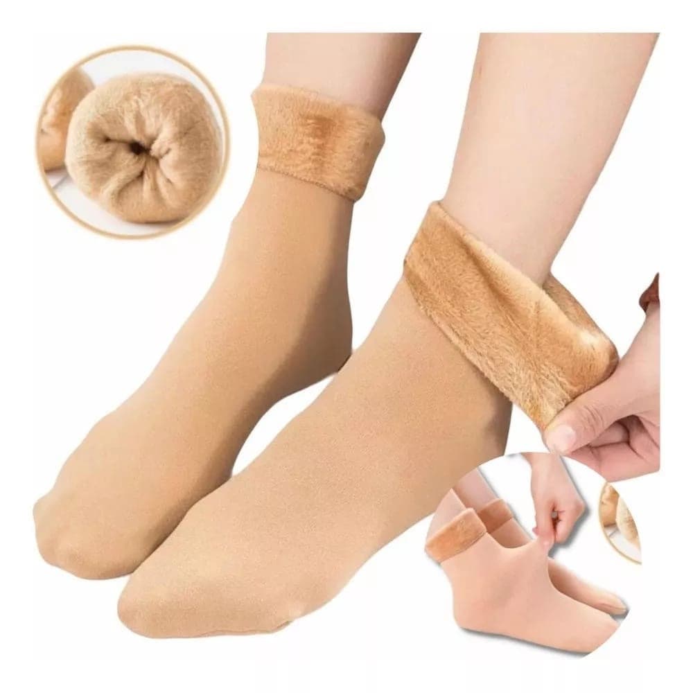 Meias De Lã Grossa Térmica / meia Caxmira / Meia soquete feminina para inverno