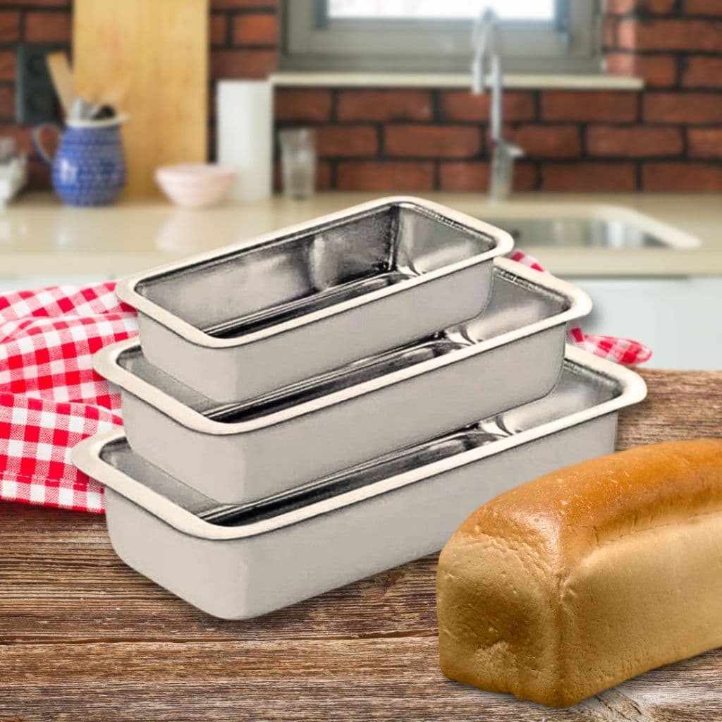 Kit 3 Formas Pão Conjunto Alumínio Assadeira para Pães