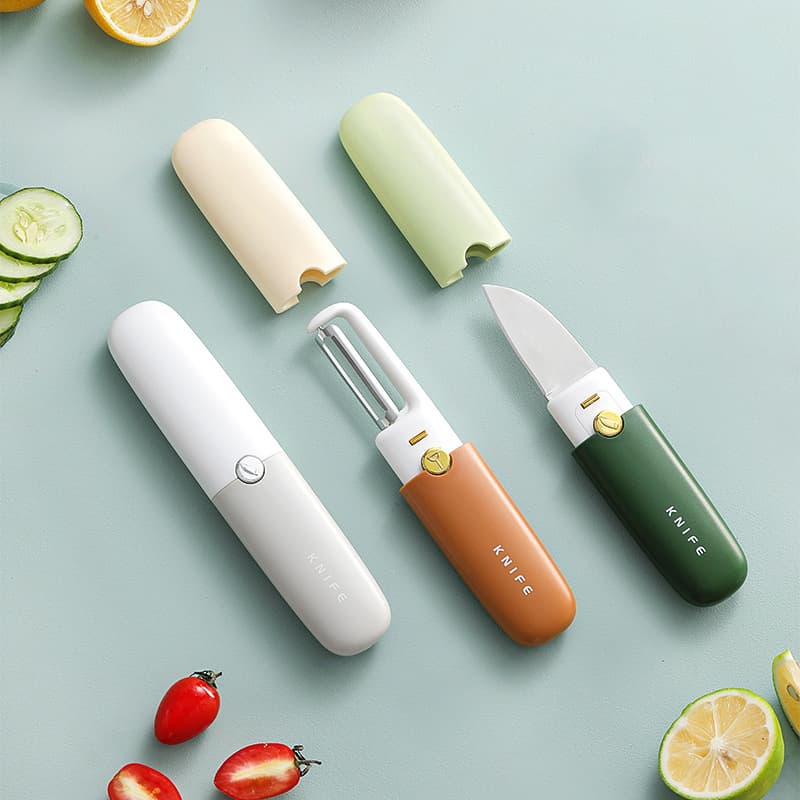 Descascador e Faca Multifuncional Para Frutas e Legumes Designer Aço Inox 304 Alta Qualidade