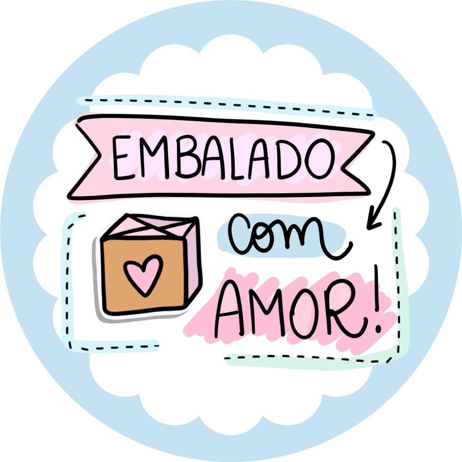 100 etiquetas adesivas EMBALADO COM AMOR