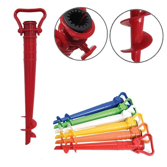 SACA AREIA / ANCORA FIXADOR DE GUARDA SOL DE PLASTICO COLORS COM ADAPTADOR 43X10CM