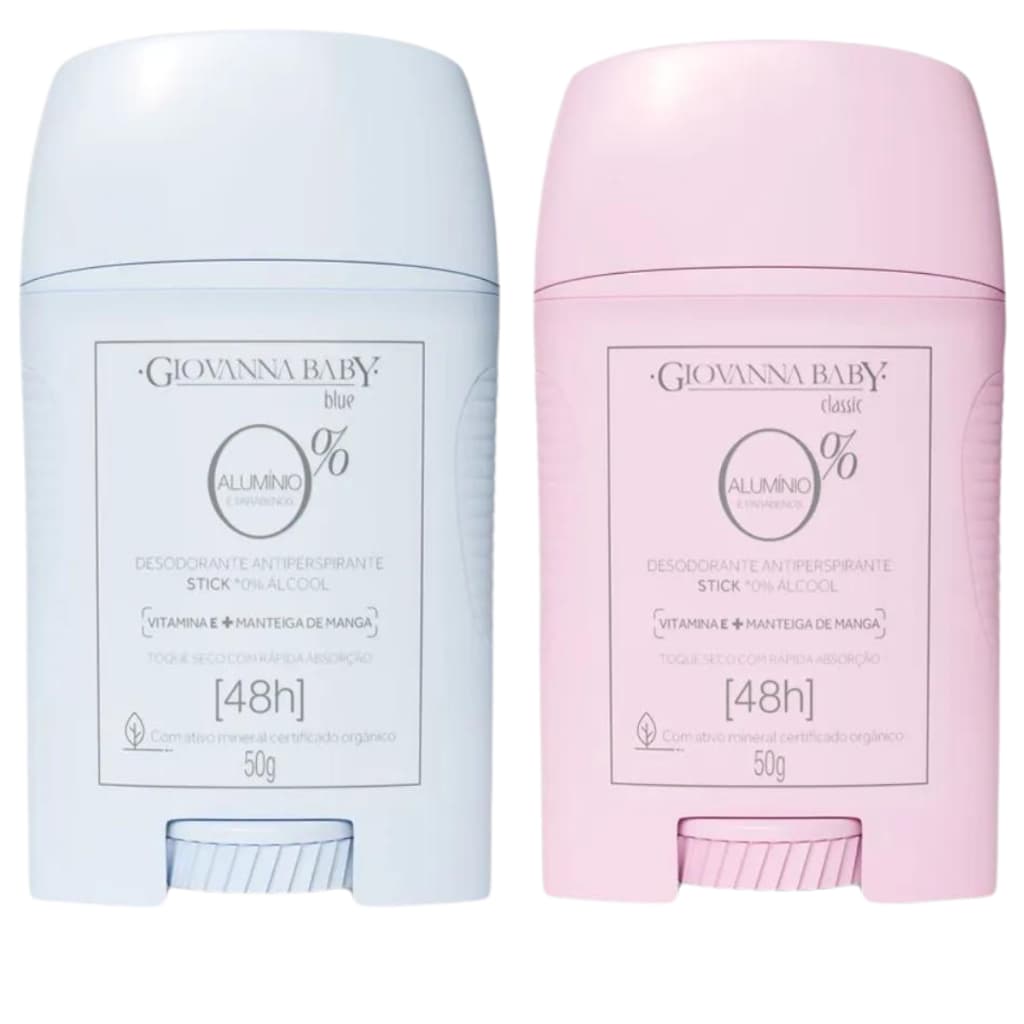 Kit Giovanna Baby Desodorante Stick Classic Blue Zero Alumín
