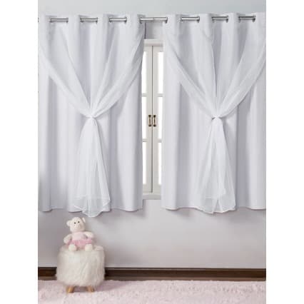 Cortina Blackout Com Tecido Estilo Voil 2,20 X 1,40 m PVC Decoraçao para sala, escritorio, quarto