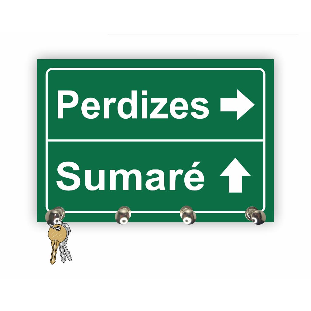 Porta Chaves de Parede Placa Sumare Perdizes Placa de Rua em MDF