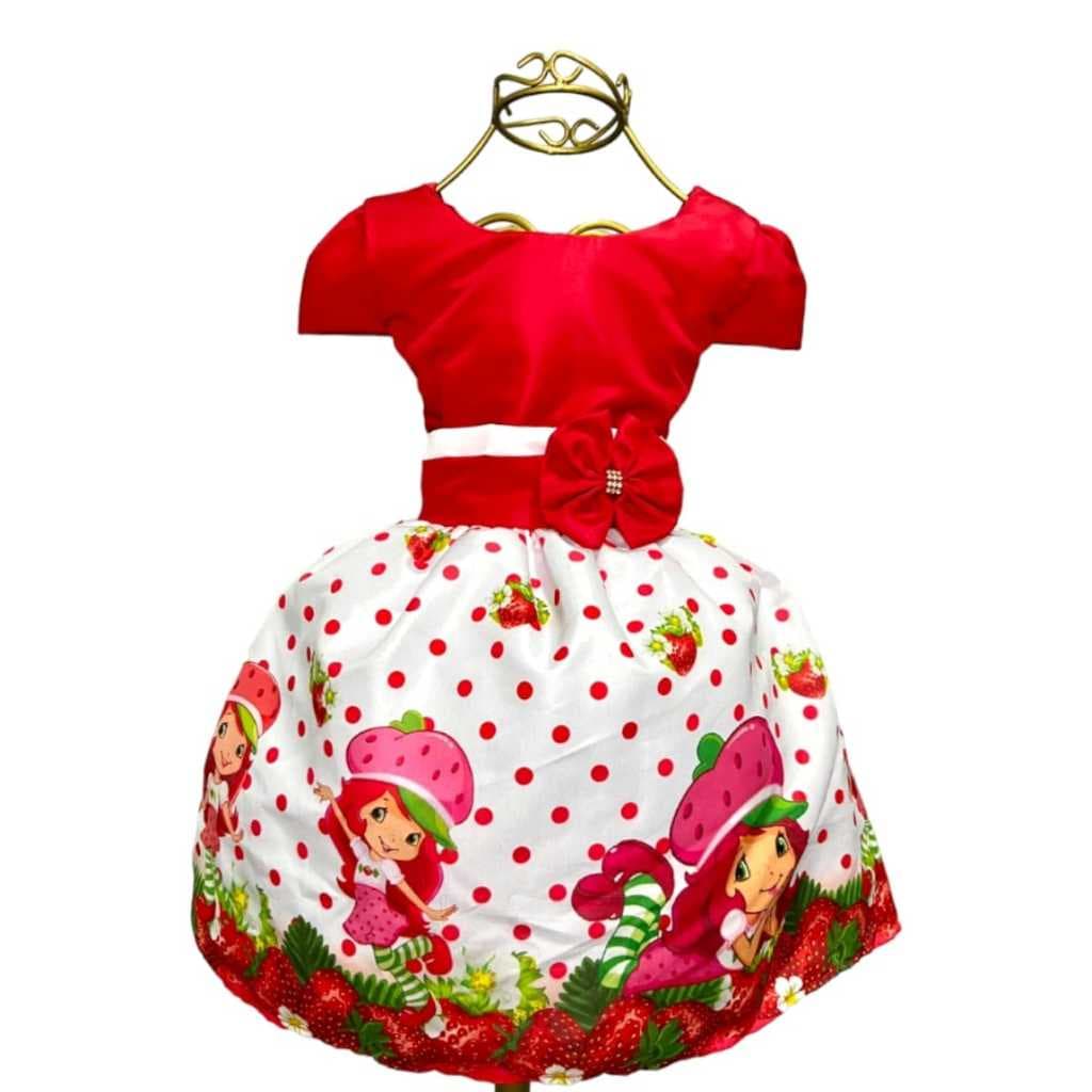 Vestido Infantil Temático Aniversários e Festas.