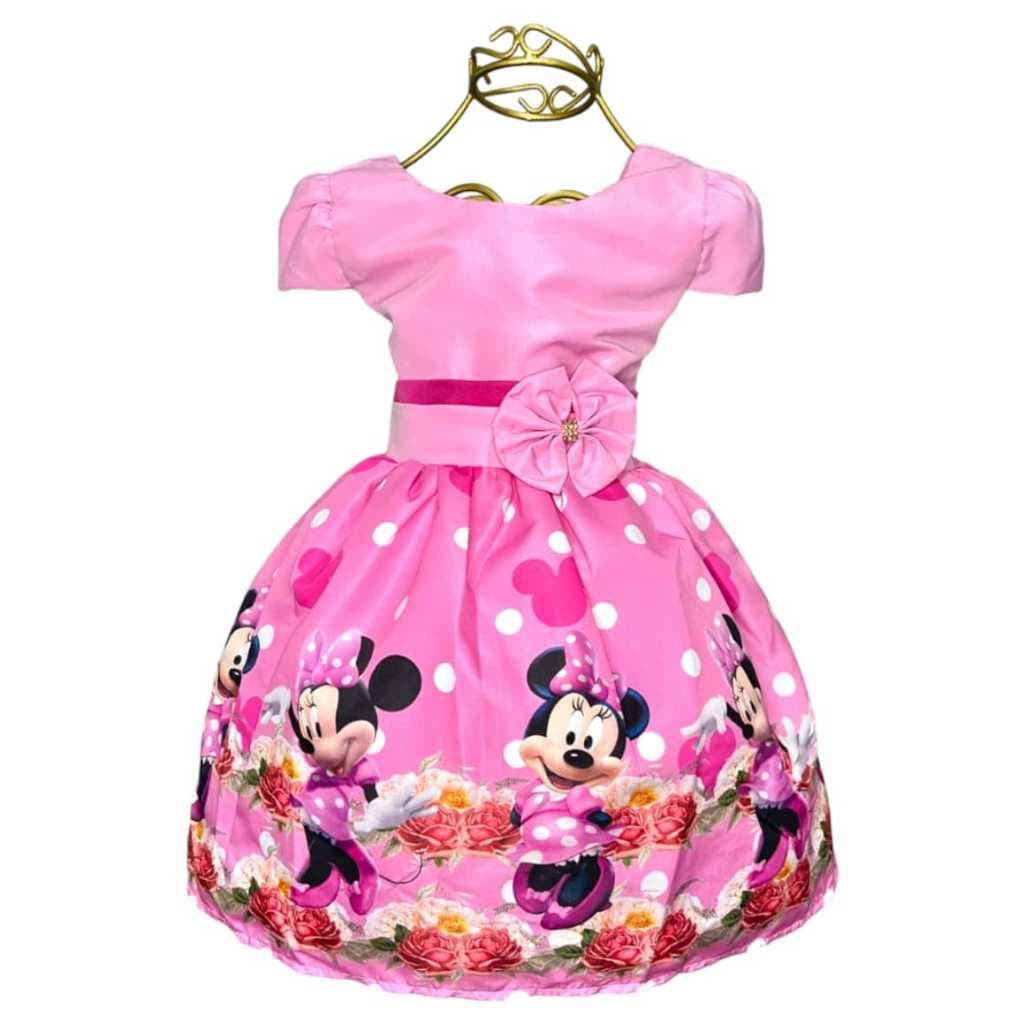 Vestido Infantil Temático Aniversários e Festas.