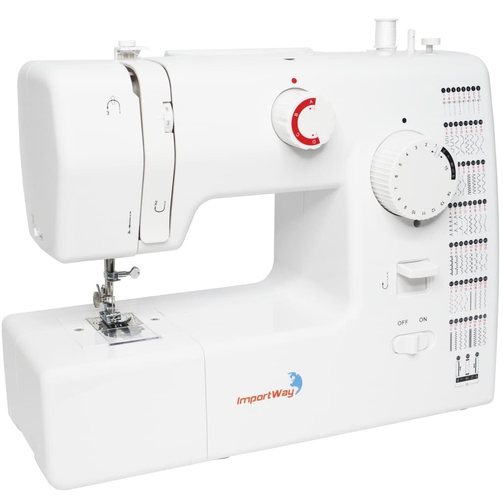 Máquina de Costura 59 Pontos Doméstica Semi Profissional Com Pedal e Luz Importway IWMC-509