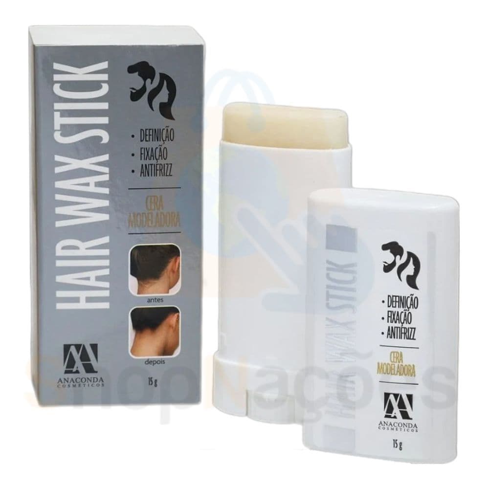 Cera Modeladora Capilar Batom Anaconda Hair WAX Stick AntiFrizz 15g