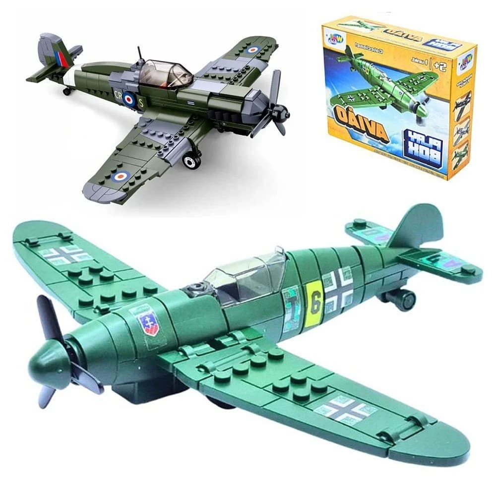 Avião A Fricção De Montar Play Box Military Flight 22 Peças Colecionável