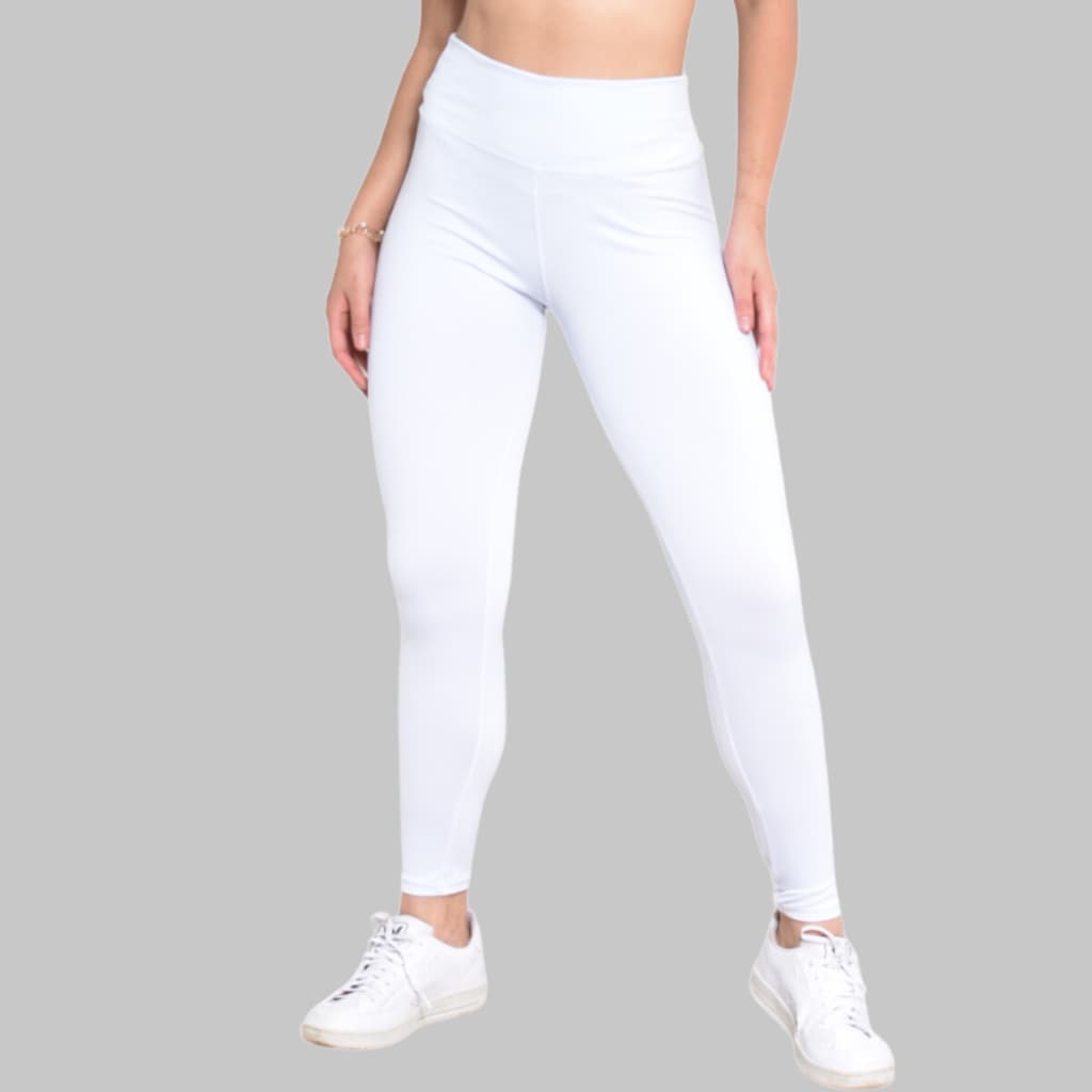Calça Legging Leg Branca Grossa Suplex Não Fica Transparente