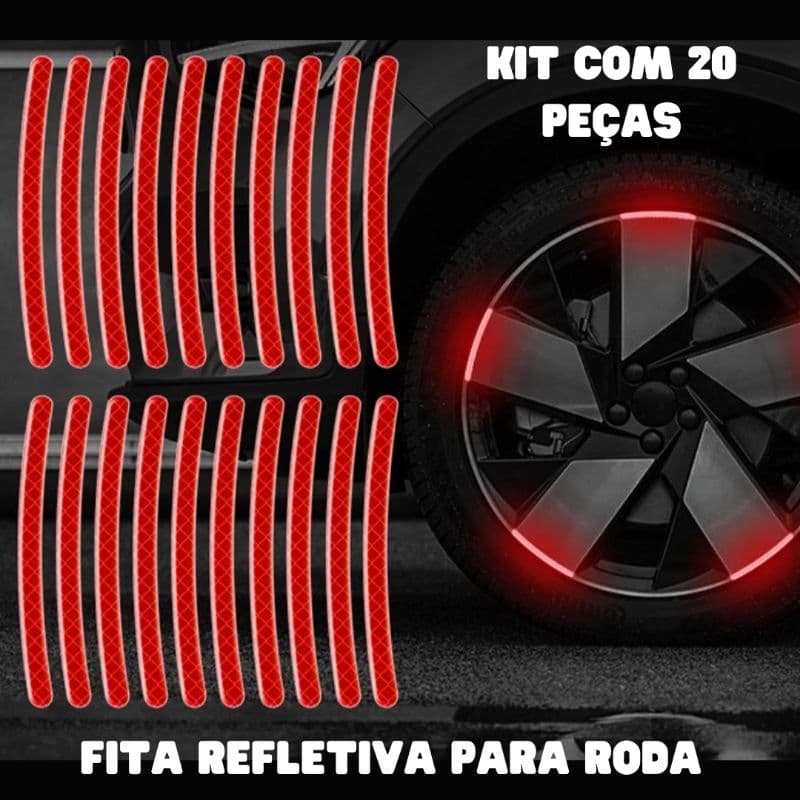Adesivo Refletivo para Roda do Carro, Motocicletas e Bikes - kit com 20 pcs