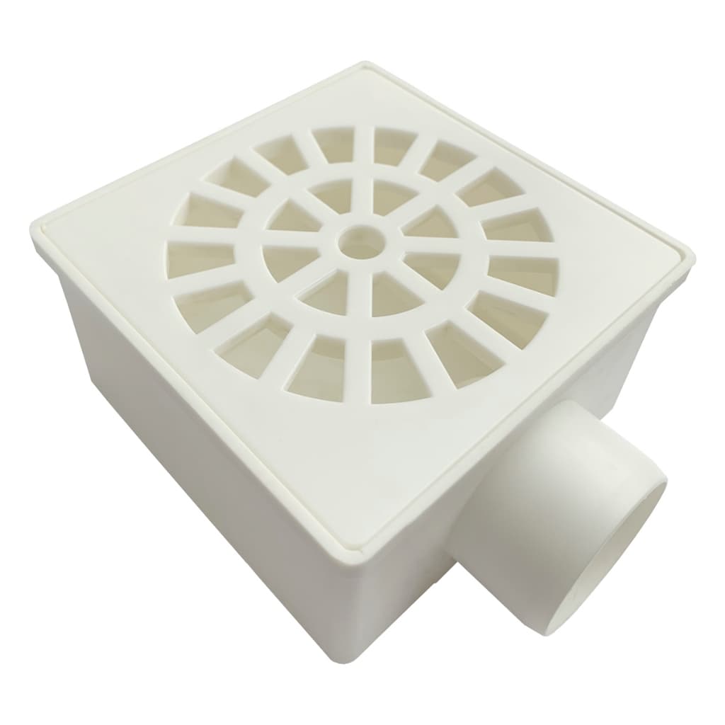 KIT 02 RALOS QUADRADOS SIFONADOS  E SECO COM GRELHAS EM PVC (BRANCO)