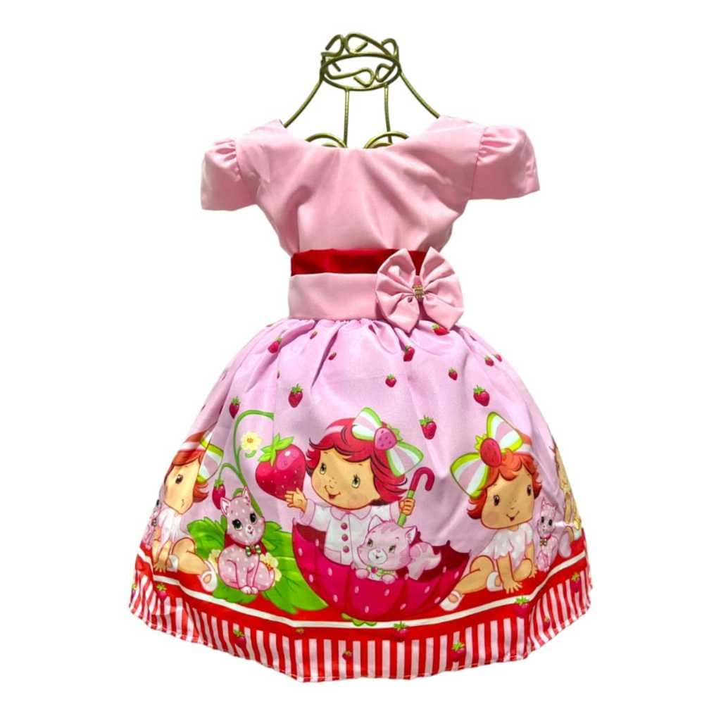 Vestido Infantil Temático Aniversários e Festas.
