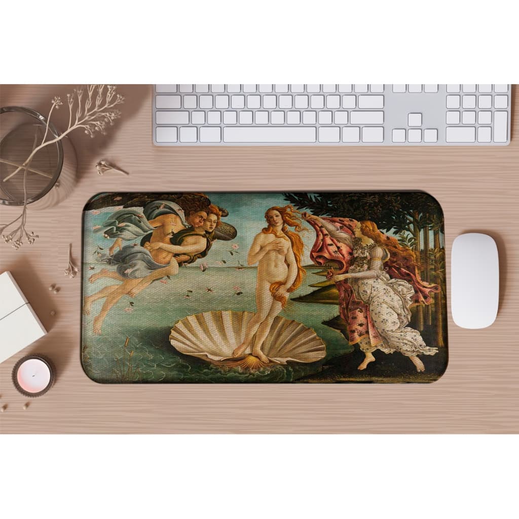 Mouse Pad Grande O Nascimento de Vênus Gamer Borda Costurada