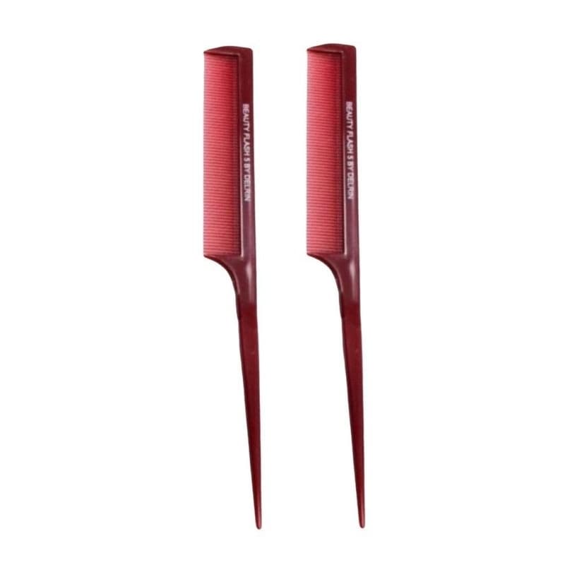 kit com 2 pentes Pente Profissional para Química Mechas e Eriçado 5by em Delrin vermelho