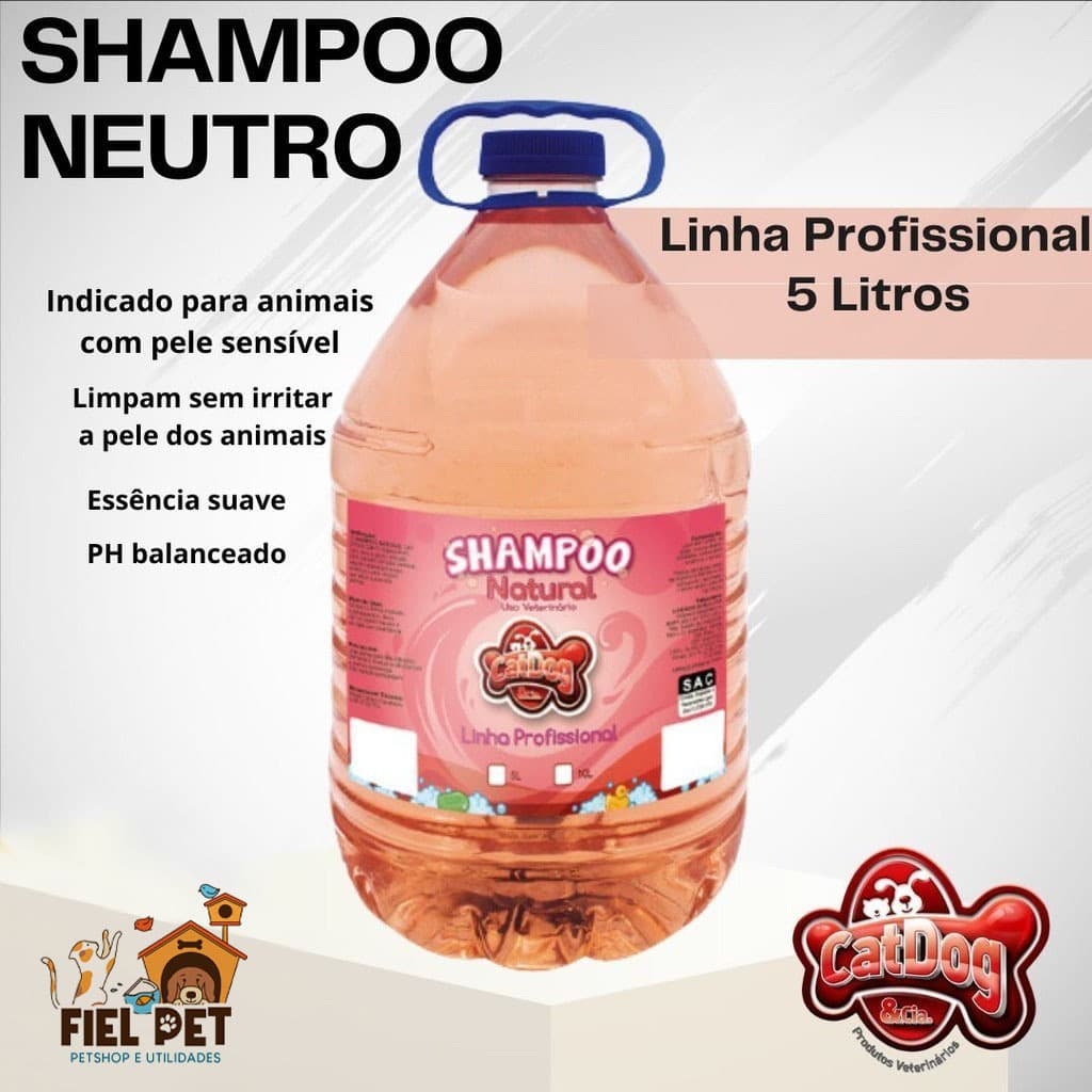 Shampoo Pet Cães e Gatos Natural 5 Litros Banho e Tosa