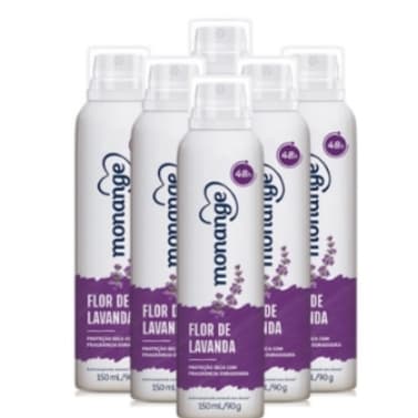 Kit 6 Desodorante Monange Flor de Lavanda 150ml KIT