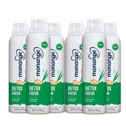 Kit 6x Desodorante Aerosol Monange Detox - 150ml KIT