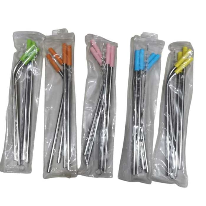 Kit Canudos Inox Reutilizável com Limpador