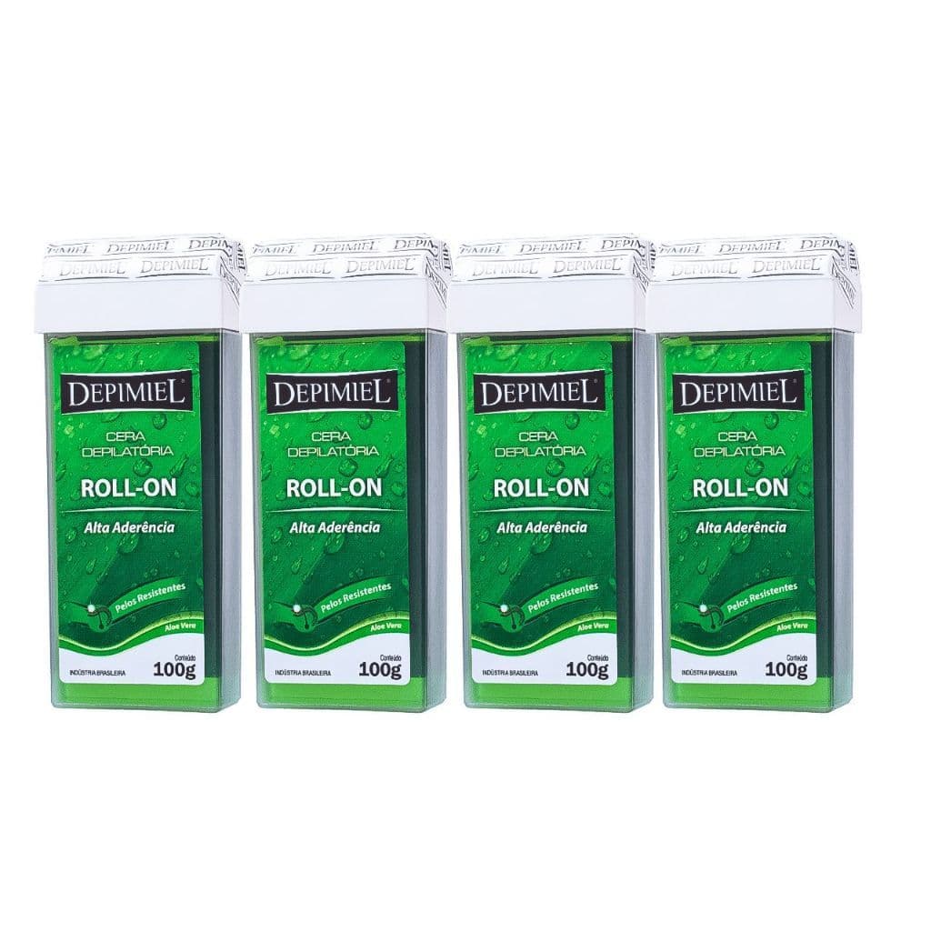 Kit C/4 Ceras Roll On Depilatória Aloe Vera - 100g