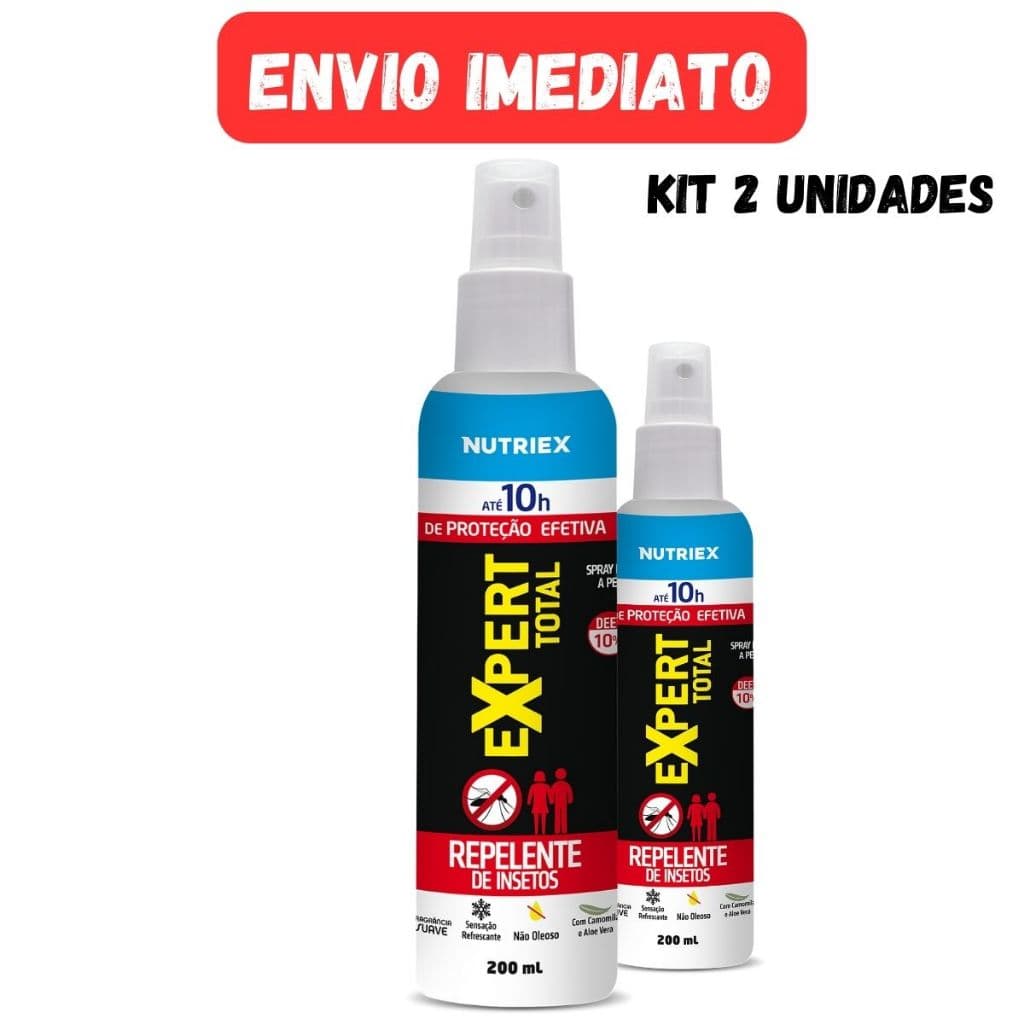 Kit 2 unidades - Spray Repelente De Insetos Expert Total Family 10 Horas 200ml - Nutriex