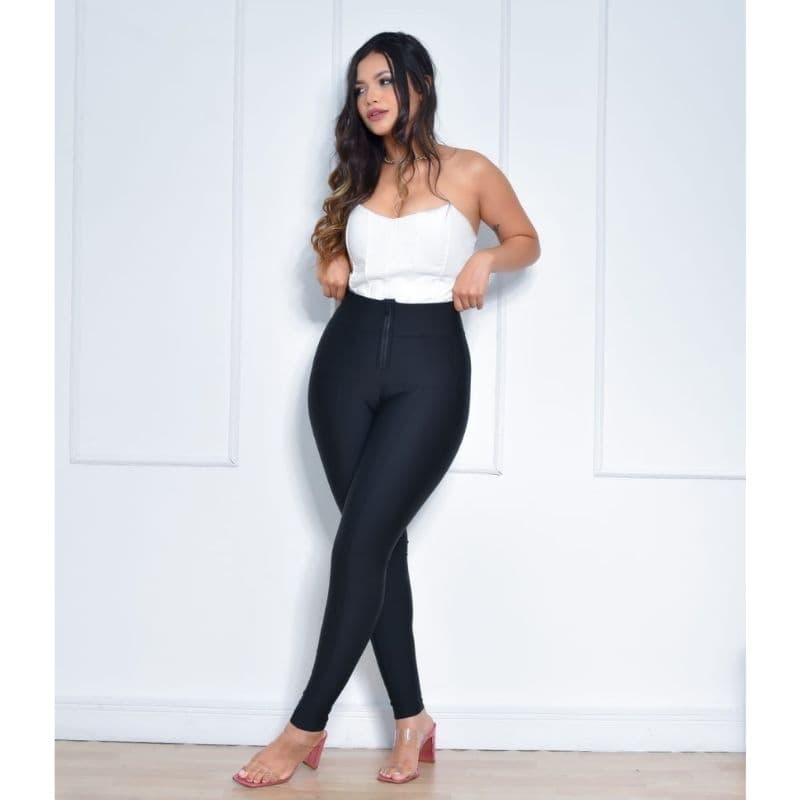 CALÇA LEGGING LIPO SUPLEX FLANELADO COM CINTA MODELADORA DE ALTA COMPRESSÃO ABDOMINAL