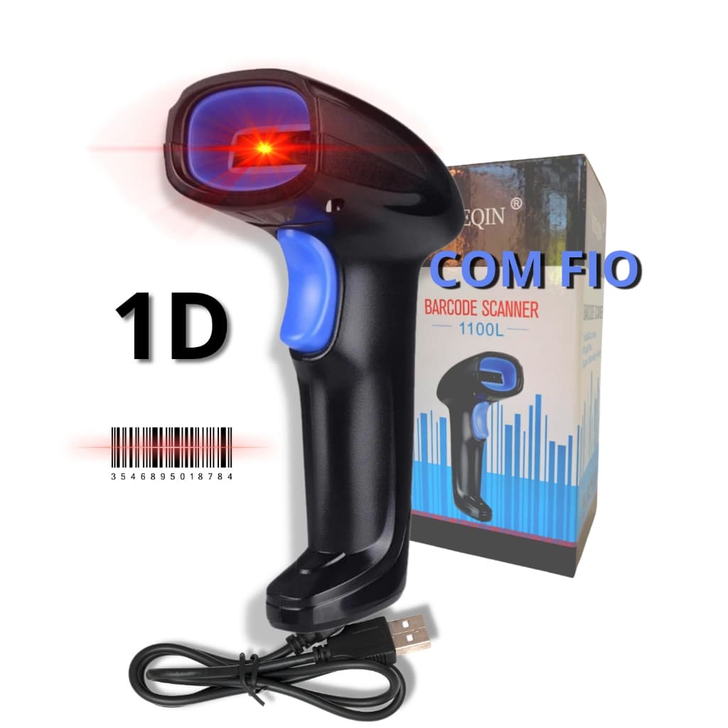 Leitor De Código Barra Laser COM FIO USB Pdv Ean 1D