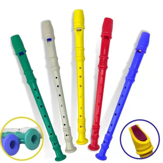 4 Flauta Doce instrumento Brinquedo Infantil Musica Kit Festa Lembrancinha