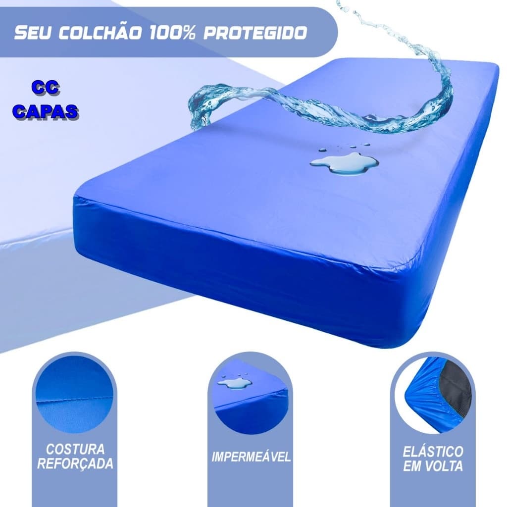 Capa Protetora de Colchão 100% Couro Impermeável Casal Solteiro Queen Anti alérgico Fácil de Lavar