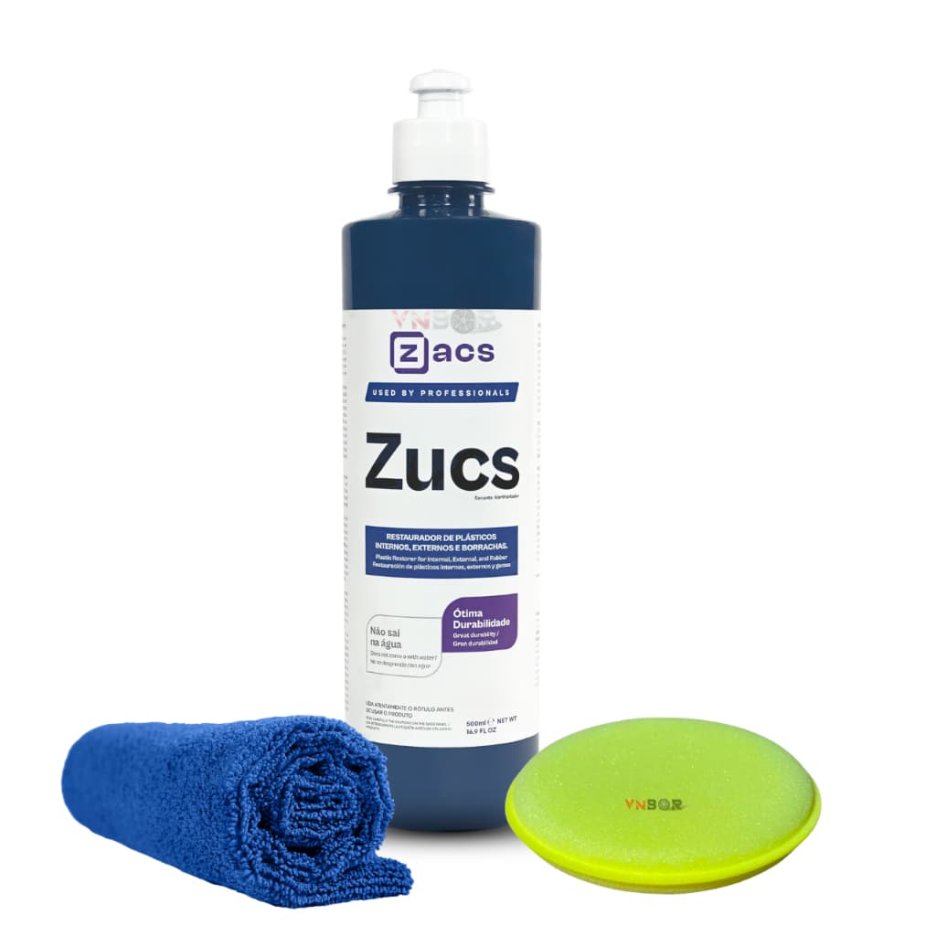 Zucs Restaurador De Plasticos Borrachas Interno Externo Zacs Renovador Restaurar Plastico Internos Externos Aplicador Microfibra Zacs Zucs Renova Restaura Promove Brilho Sem Toque Grudar Engordurado